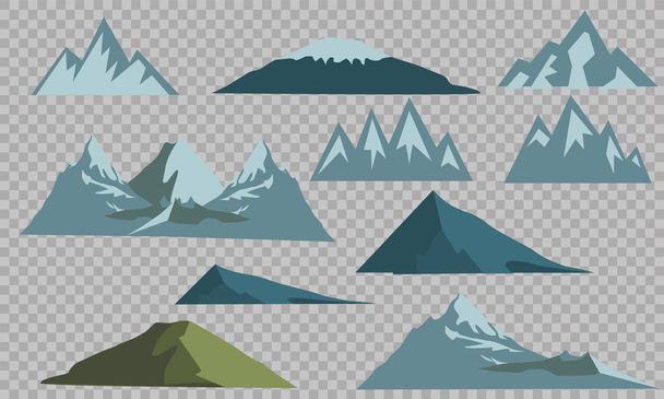  Montaña madura silueta elemento al aire libre icono nieve hielo tapas vector ilustración
.  .  - Vector, imagen