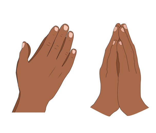 Manos humanas plegadas en oración
 - Vector, imagen