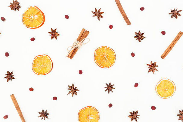 orange slices,  cinnamon and anise - Photo, Image