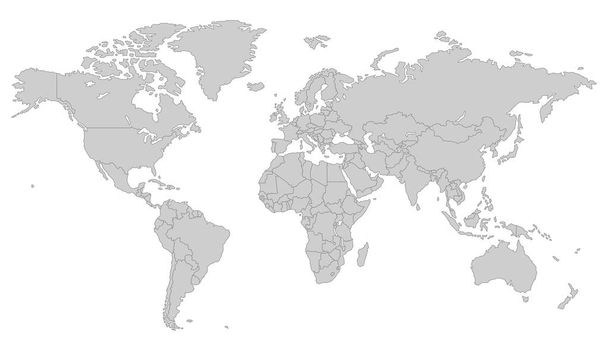 Mapa del mundo de Grey Vector
 - Vector, imagen