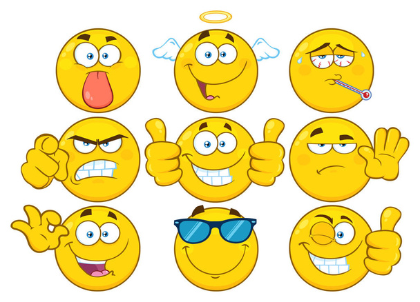 Set of face expressions - Vector, Image