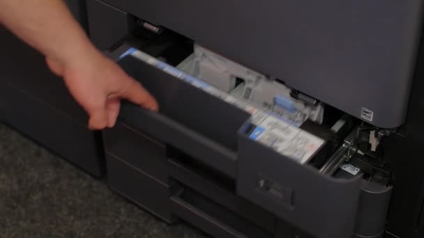 Reload paper to printer tray - Footage, Video