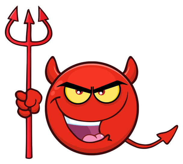 Red Devil Holding Trident  - Vector, Image