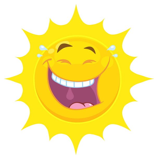 Kreskówka słońce śmiejąc się - Wektor, obraz