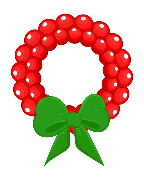 Cartoon Wreath - Christmas Vector Illustration - Вектор,изображение