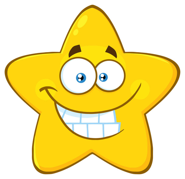 Vicces sárga csillag rajzfilmfigura - Vektor, kép