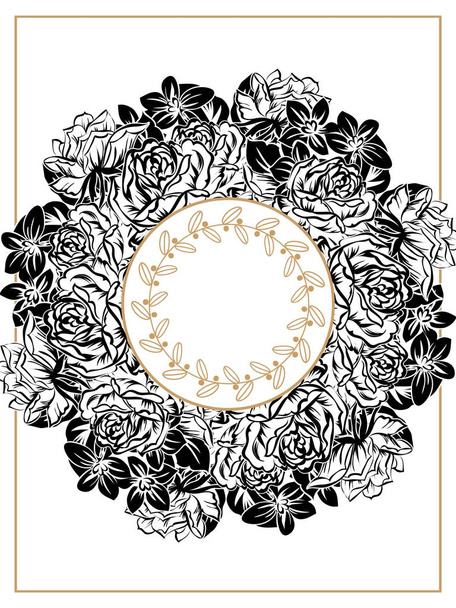 Vintage floral invitation card - Vector, imagen