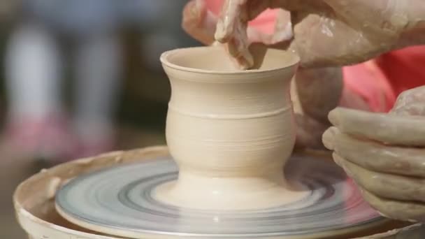 Homemade pottery from clay - Footage, Video