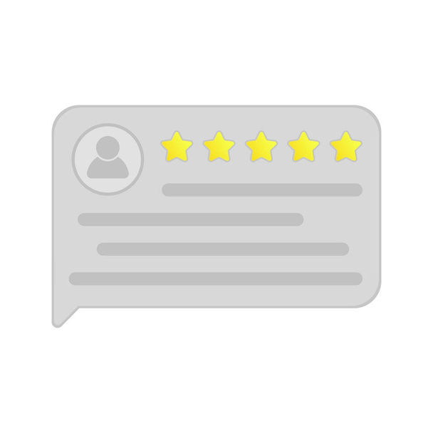 User review. Feedback. Testimonial message. Review rating in speech bubble. Good rate. Flat style. - Vector, Image