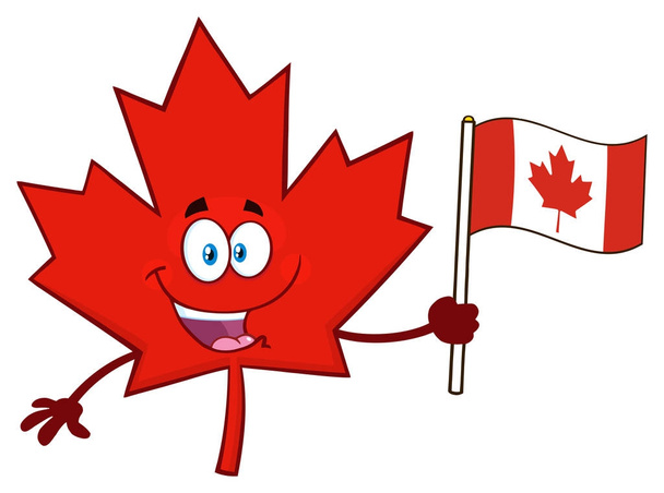 Canadia Maple Leaf bedrijf vlag  - Vector, afbeelding
