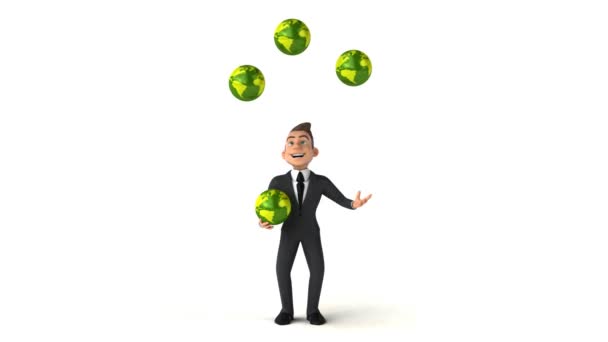 businessman juggling with planets  - Footage, Video