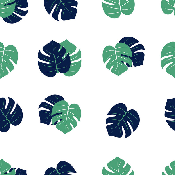 Palm blad patroon met witte achtergrond - Vector, afbeelding