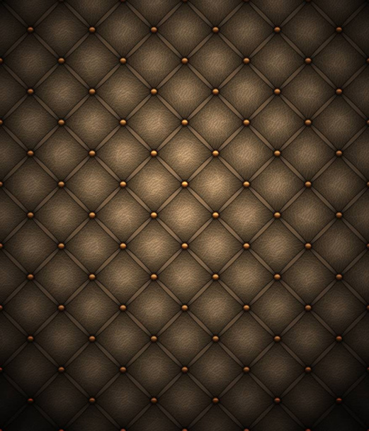 Dark brown leather upholstery background - Vector, Image