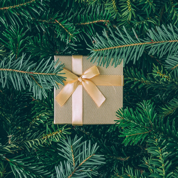 Κλαδιών χριστουγεννιάτικο δέντρο με κιβώτιο δώρων - Φωτογραφία, εικόνα