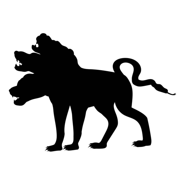 Cerberus dog silhouette ancient mythology fantasy - Вектор, зображення