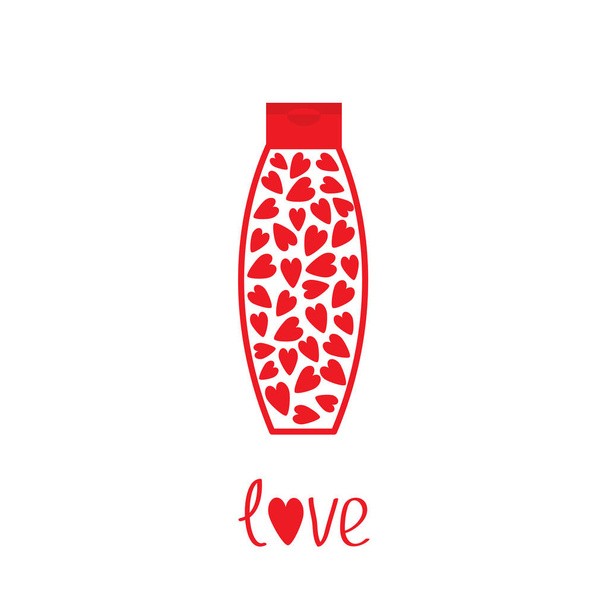 tube of body lotion with hearts inside - Vector, afbeelding