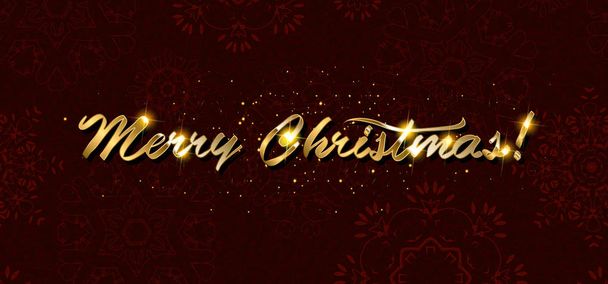 Gold Merry Christmas Card. - Vector, Image