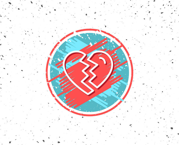 Break up Love line icon. - Vektor, kép
