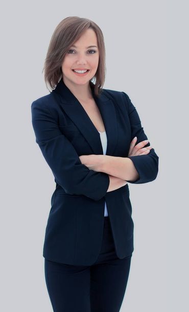 Porträt einer Geschäftsfrau isoliert auf weißem Hintergrund - Foto, Bild