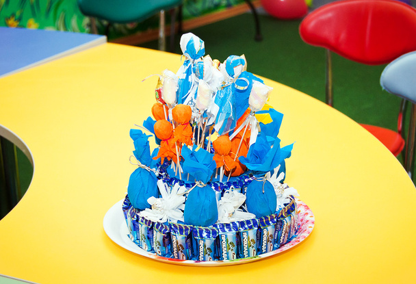 Colorful birthday cake - Фото, зображення