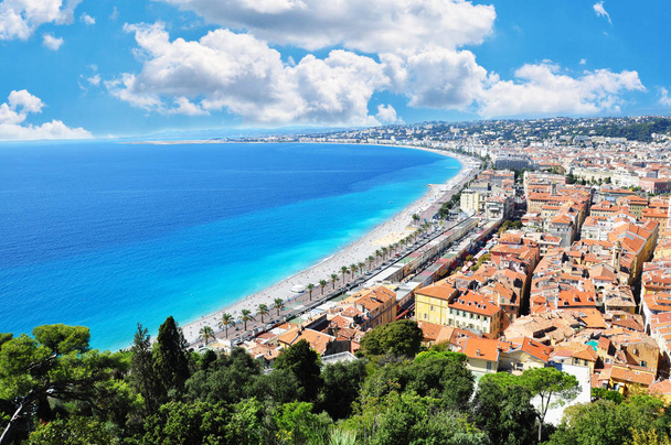 Άποψη της πόλης Νίκαια, Κυανή Ακτή, Γαλλία, στη Μεσόγειο θάλασσα - Φωτογραφία, εικόνα