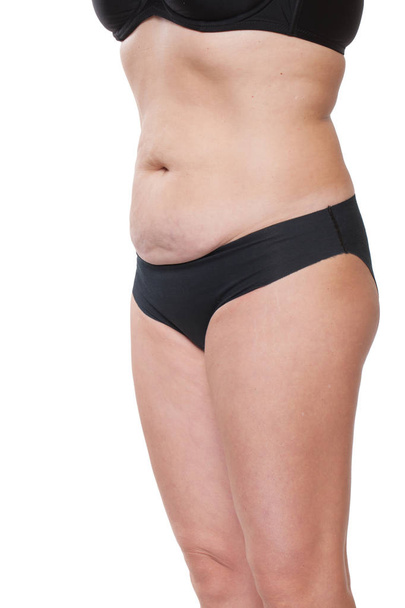 Chubby female body in underwear - Foto, imagen