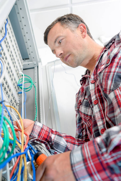 Technician in the server room - Photo, image