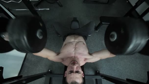 Bodybuilder hard during training. - Footage, Video