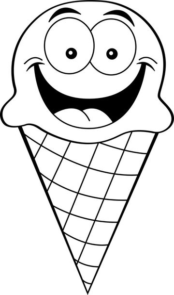 Cone de sorvete de desenhos animados
 - Vetor, Imagem