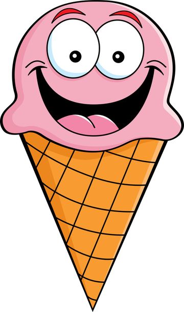 Cono de helado de dibujos animados
 - Vector, Imagen