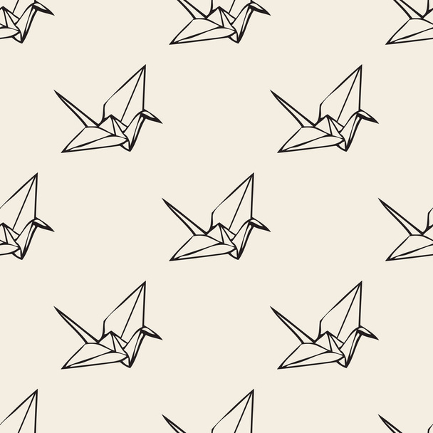  Sorunsuz tek renkli kağıt kuş origami desen arka plan - Vektör, Görsel