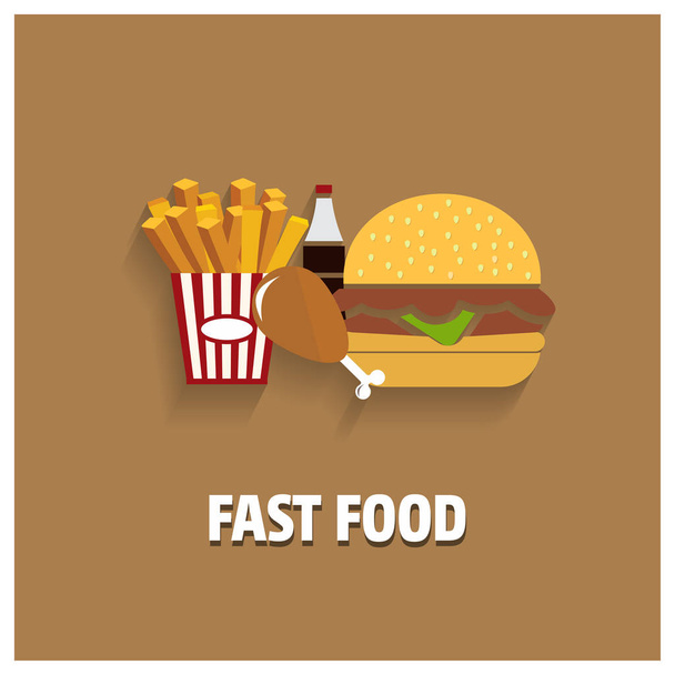 card with fast food - Vektor, Bild