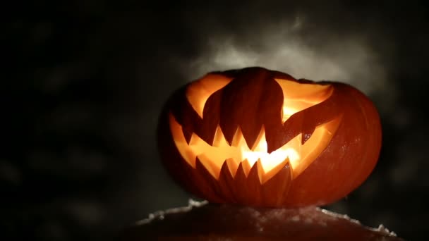 Burning pumpkin on Halloween. Looped - Footage, Video