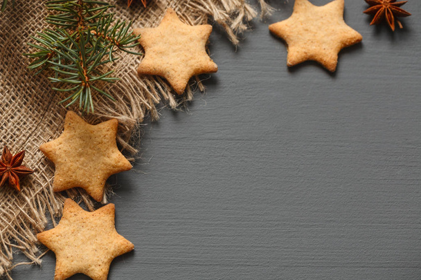 Christmas gingerbread cookies and Christmas gifts - Photo, image