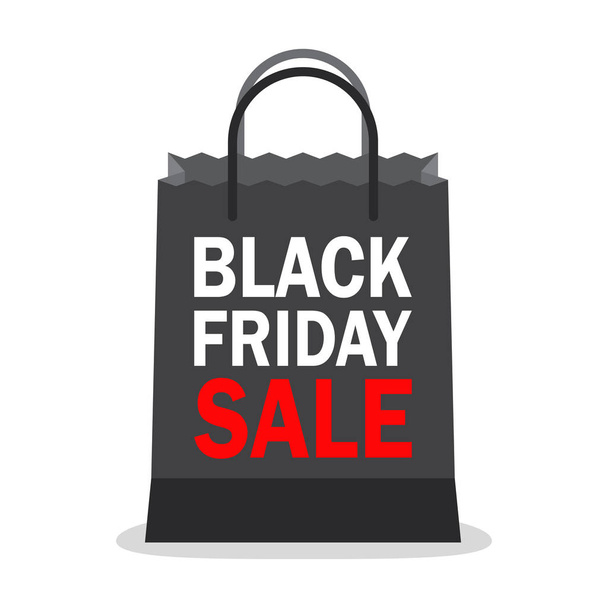 Black friday sale design with shopping bag - Vektor, obrázek