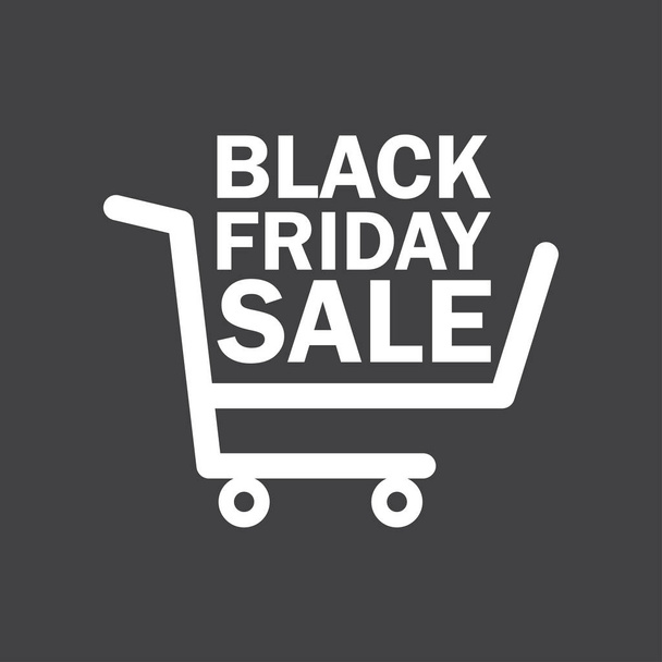 Black friday sale icon. Shopping cart - Vetor, Imagem