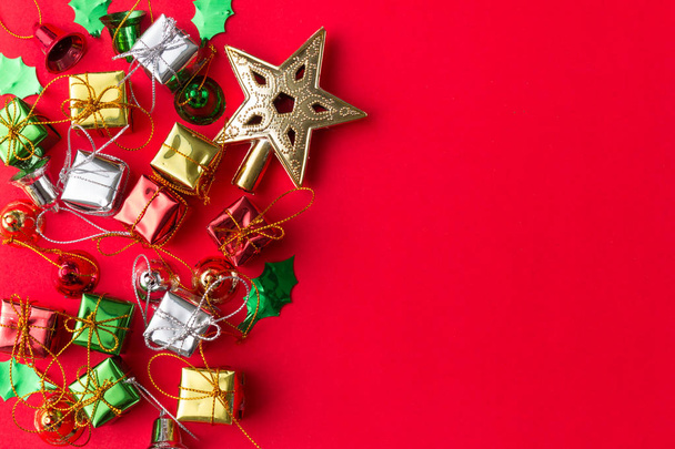 Christmas and new year background in top view - 写真・画像