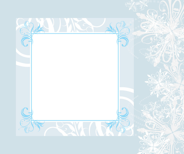 Ornamental New Year frame with snowflakes - Vector, afbeelding