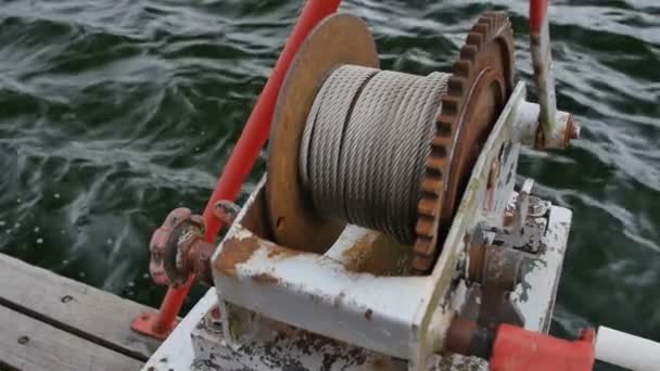 Çapa ırgat mekanizma zinciri gemi güverte ile - Video, Çekim
