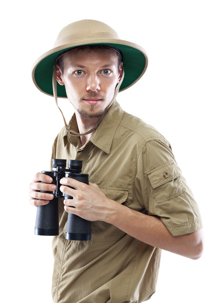 Explorer holding binoculars - Zdjęcie, obraz