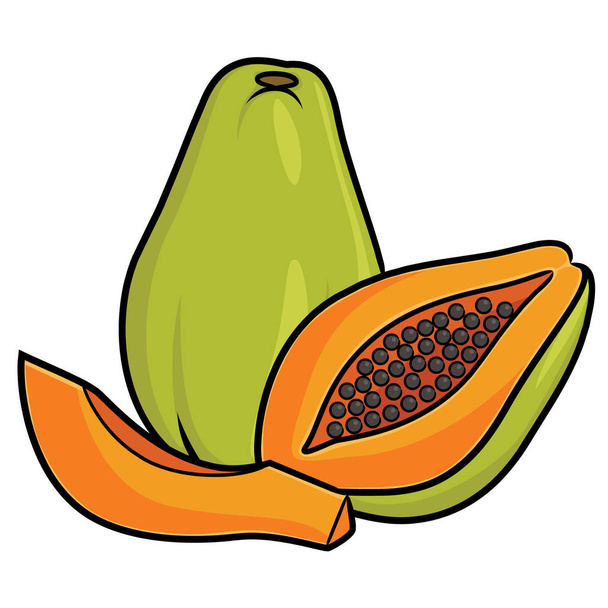 Papaya Cute Cartoon - Vector, Image