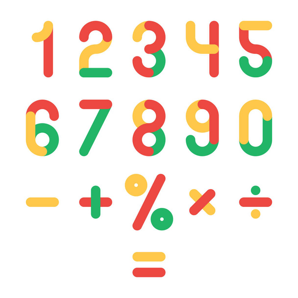 Colored numbers set - Vektor, Bild