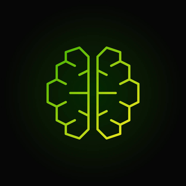 AI cyberbrain green icon - vector artificial intelligence brain - Вектор, зображення