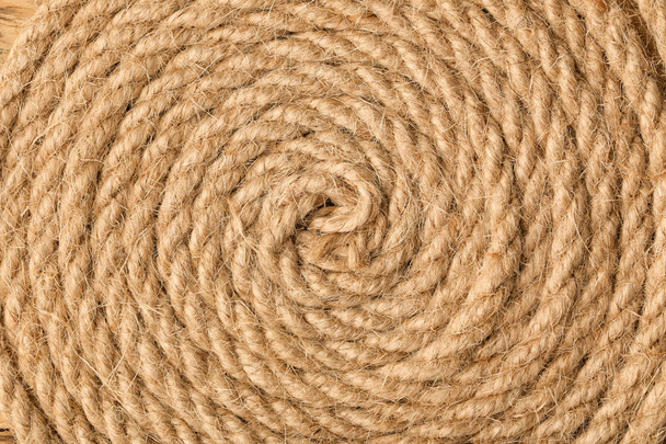 View of hemp rope, close up - Fotoğraf, Görsel