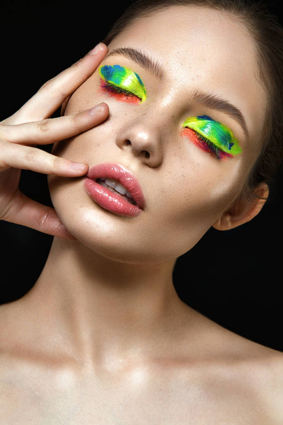 Woman with colorful make up  - Фото, изображение