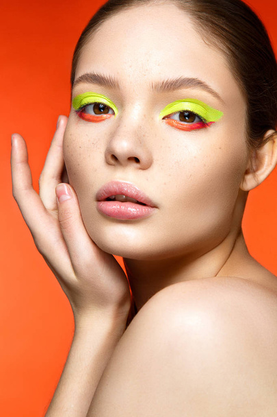 Woman with colorful make up  - Foto, afbeelding