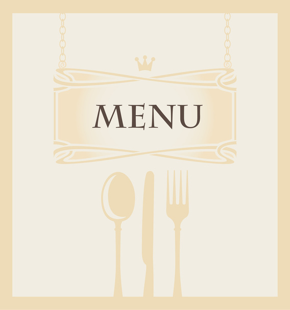 Cutlery and a crown - Vector, Image