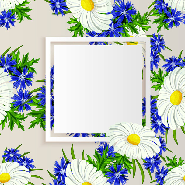vector frame with flowers - Vektor, Bild