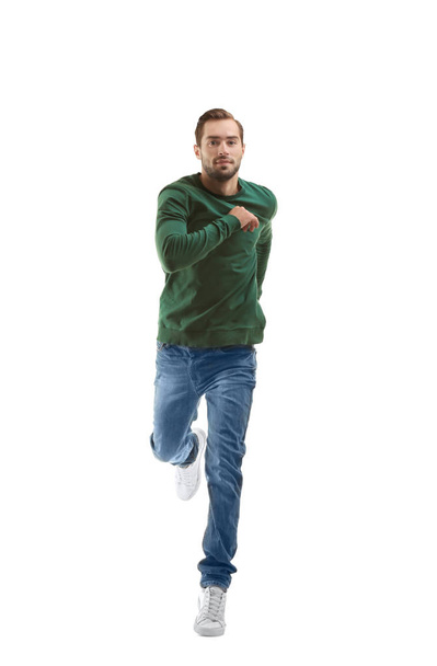 man in casual clothes running   - Φωτογραφία, εικόνα