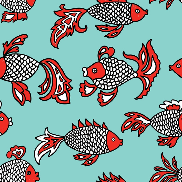 pattern of the decorative fishes - Vector, Image
